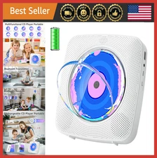 Portable Bluetooth CD Player Rechargeable 1800mAh with Speakers FM USB Remote