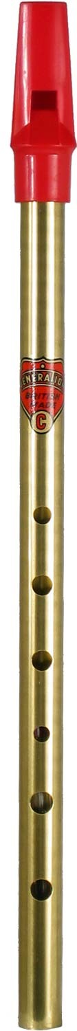 Brass GENERATION TIN WHISTLE in Key of C. Irish Penny Folk Whistle, mellow tone