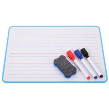Small Plastic Lined Dry Erase Whiteboard Double Sided for Children Writing