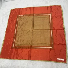 Vintage Paoli Scarf Orange Gold Geometric Square MidMod 26” Retro Gogo **