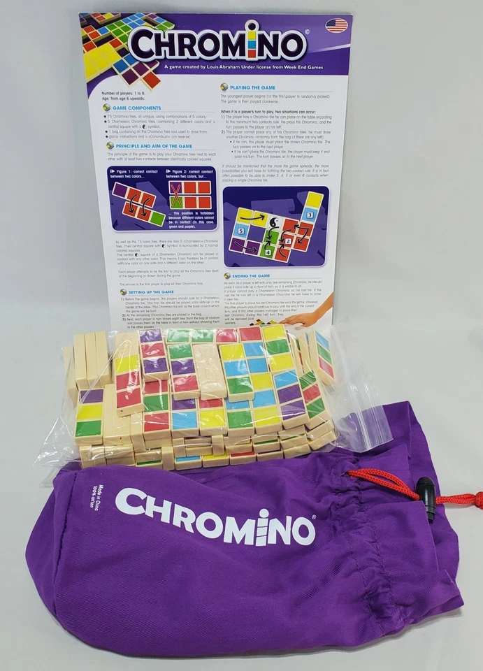 CHROMINO Tile Board Game  Family Party Strategic Color Matching ▪︎ 2010 Edition - Image 4 of 4