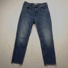 Everlane The Cheeky Jeans Women's 29 Crop Raw Hem Blue Denim High Rise