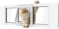 Aluminum Cat Door for Windows - Adjustable to Fit Window Width 32"-36", Quick-Fi