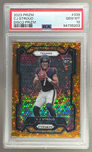 94735203 C.J. Stroud 2023 Panini Prizm #339 Orange Disco Rookie RC PSA 10
