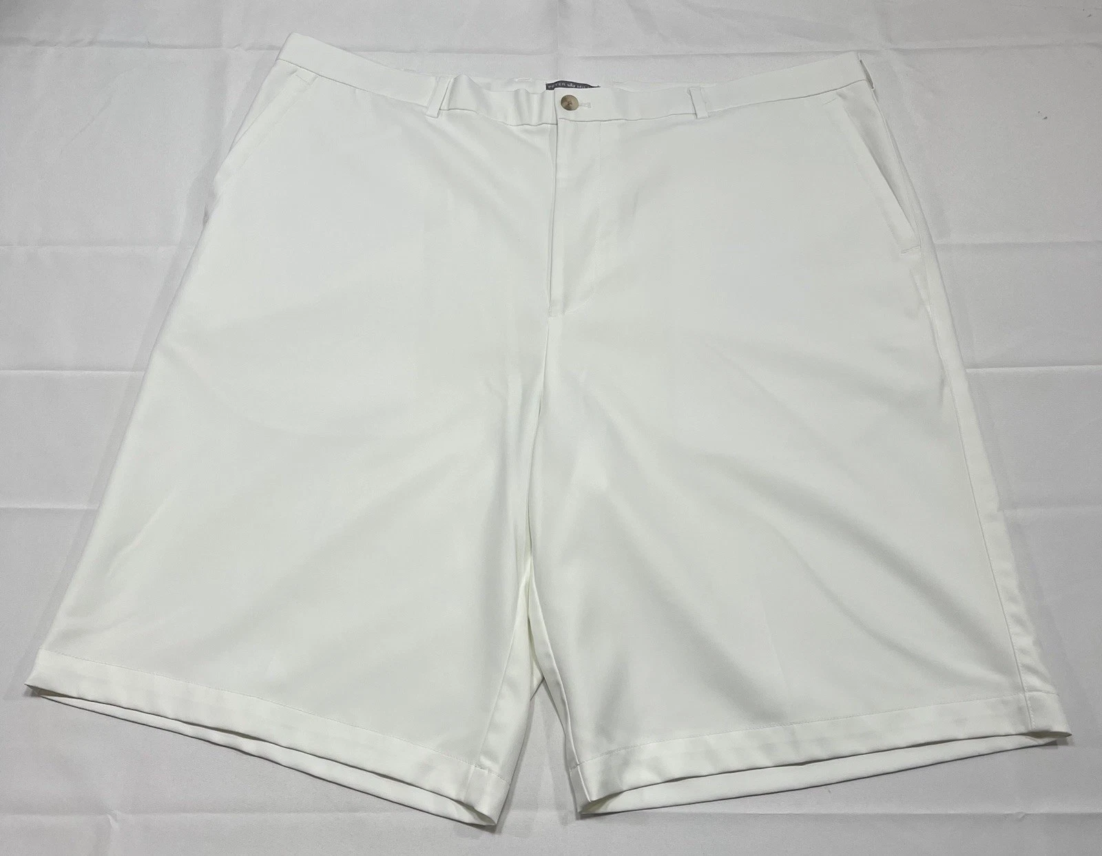 Peter Millar Men's Shorts 42x10.5” White Golf Performance 100% Polyester