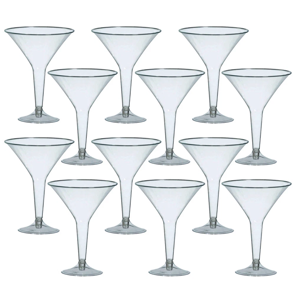 Clear Plastic Martini Glass Cup, Large, 12-Inch 