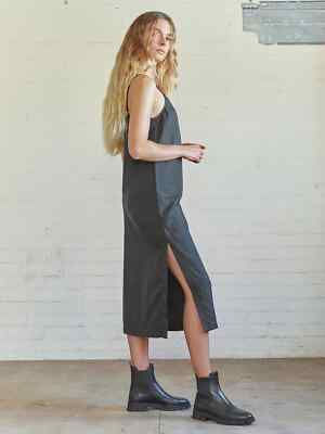 dries van noten denim dress Dalice Indigo Side Cut Out Maxi 100% cotton Style:ruffle-dress Color:Cayenne