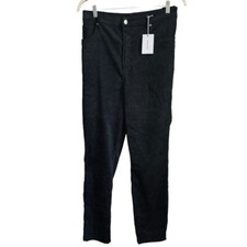 NWT Good American Black Good Legs Faux Suede Skinny Pants, Size 22