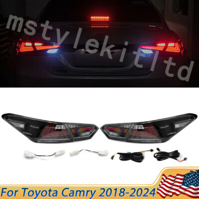 LED Tail Light For Toyota Camry 2018-2024 Clear Startup Animation Rear Lamp Pair