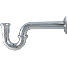 1-1/4" Chrome Plated Brass P-Trap 17 Ga W/ Brass Nuts CS B 11BCP