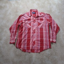 Vintage Wrangler Snap Button Front Shirt Men's 17x35 Cowboy Western Wear