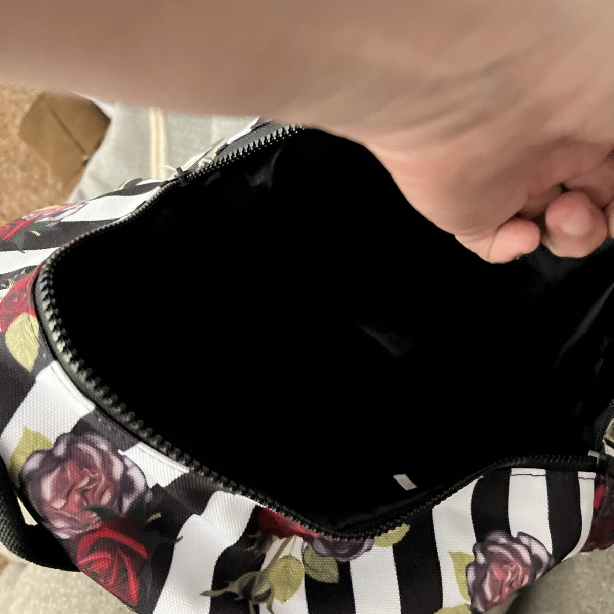 Spencers Roses Striped Backpack | eBay