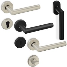 Edelstahl Drückergarnitur WILMA Rosettengarnitur Türklinke Türgriff BB PZ WC FG