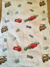 PIXAR CARS BED SHEET FLAT Twin Mechanic On Duty Disney Cartoon VINTAGE