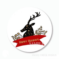 Happy Holidays Reindeer Christmas Scrapbook Stickers Envelope Seals