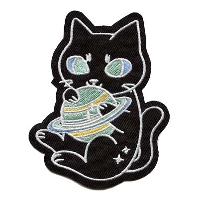 Space Now Kitty Patch Cute Alien Embroidered Iron On - Image 1 of 2