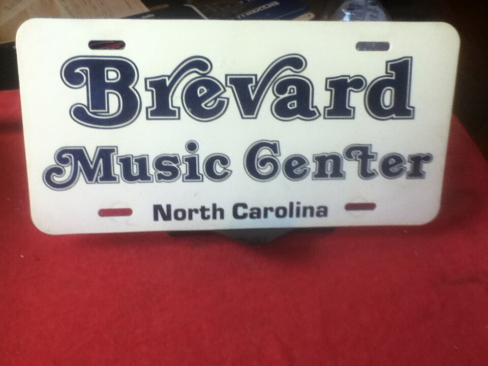 License Plate Tag Vintage Brevard Music Center North Carolina NC Rustic