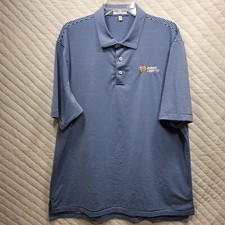 Peter Millar Golf Polo Shirt Mens 2XL Summer Comfort Company Logo XXL Blue