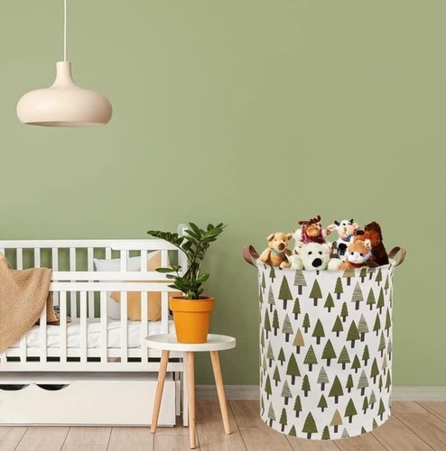 Large Storage Bins,Canvas Fabric Laundry Basket Collapsible Storage Baskets for - Picture 5 of 7