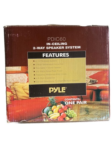 Pyle Home Audio 6.5" 2-Way Midbass In-Celing Speaker System One Pair PDIC60 - Picture 2 of 7