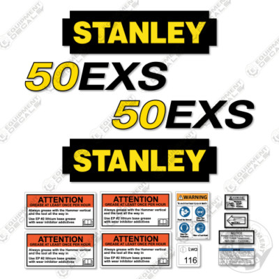 Fits Stanley 50EXS Decal Kit Hydraulic Hammer Replacement Stickers - 3M Vinyl!