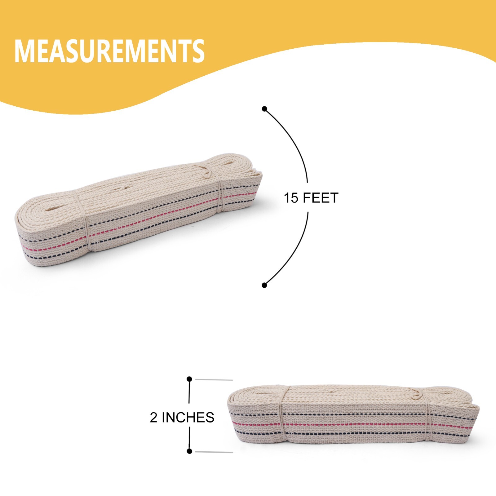 100% Cotton Furniture Webbing Strap  Heavy Duty with 2 and 3