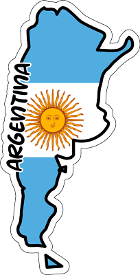 USA Argentina Flag Bumper Stickers - 4 Inch Vinyl Decals 2-Pack