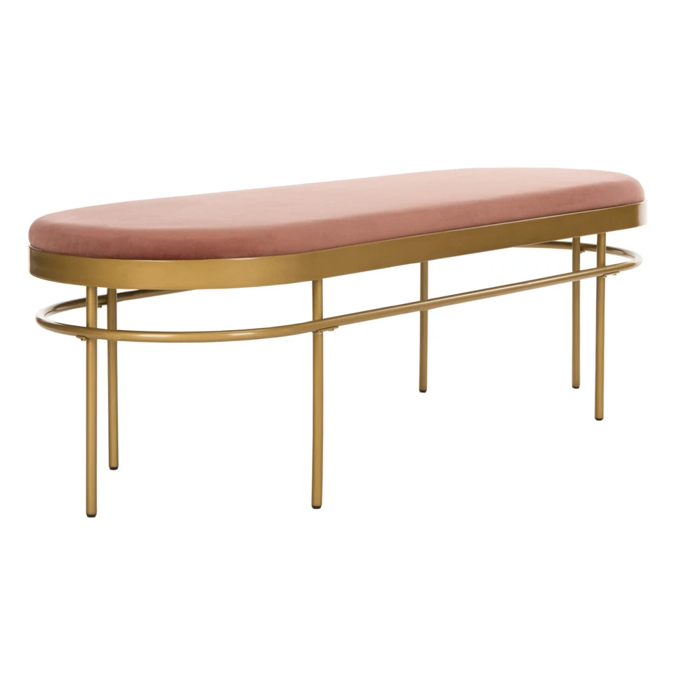 SAFAVIEH Sylva Oval Bench | Dusty Rose / Gold | - Image 3 of 4