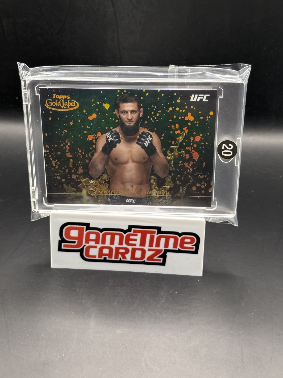 AUCTION #20- KHAMZAT CHIMAEV 2024 TOPPS GOLD LABEL GOLD SPLATTER CASE HIT SSP