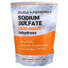 Duda Energy 5 lb Sodium Sulfate Food Grade FCC Anhydrous Naturally 5 Bag 