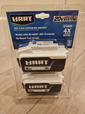 NEW Hart 20V 4Ah Battery 2 Pack