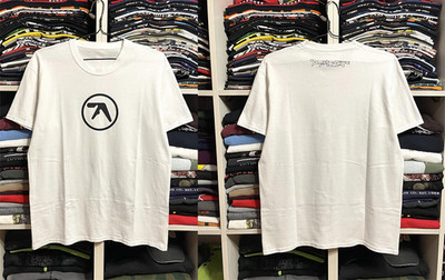 Aphex Twin Logo white men 2 side T-Shirt Size S-5XL