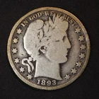 1893 **P** BARBER SILVER HALF DOLLAR ***NICE COIN!***  FREE SHIPPING! C1872