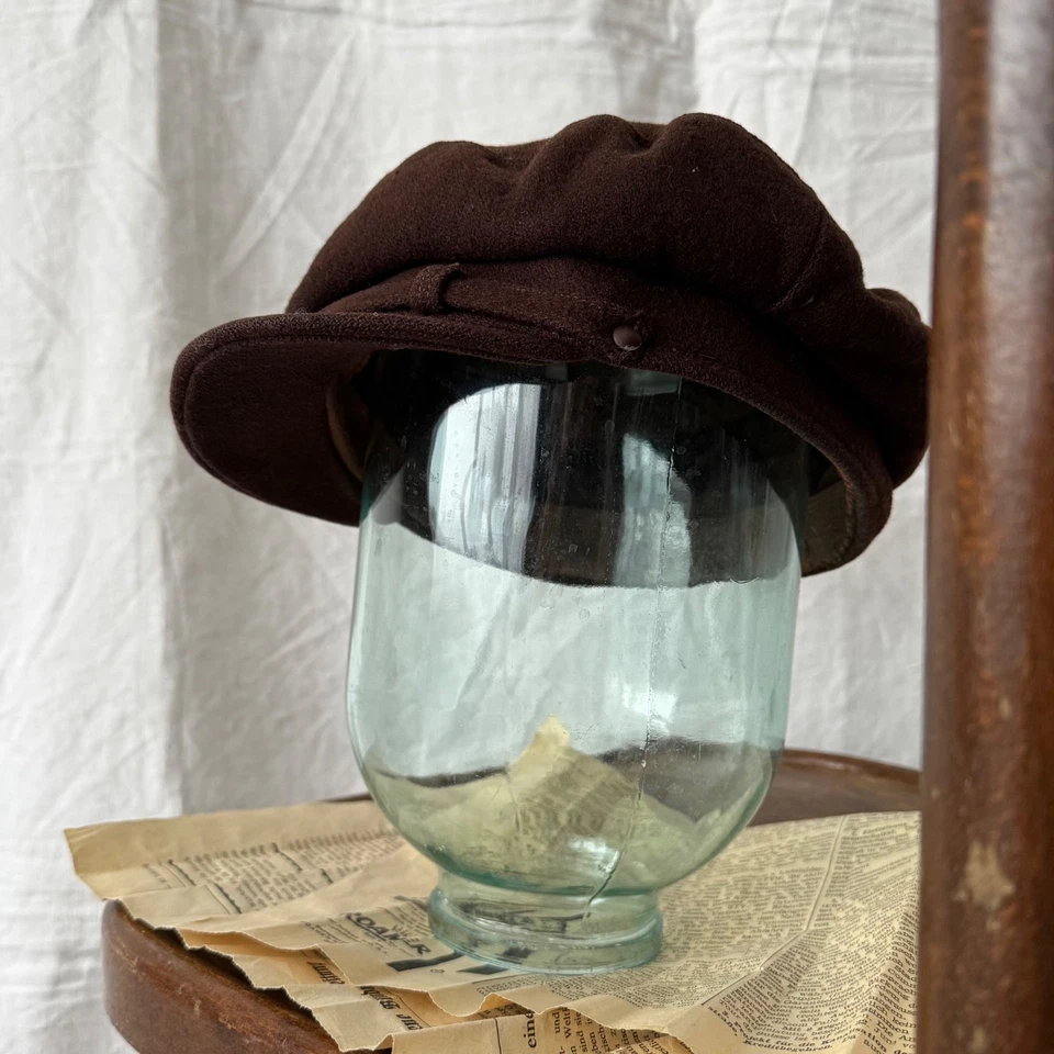 Sombrero bretón marrón lana Polonia años 30 vintage/antiguo ropa de trabajo Foto 3 de 4