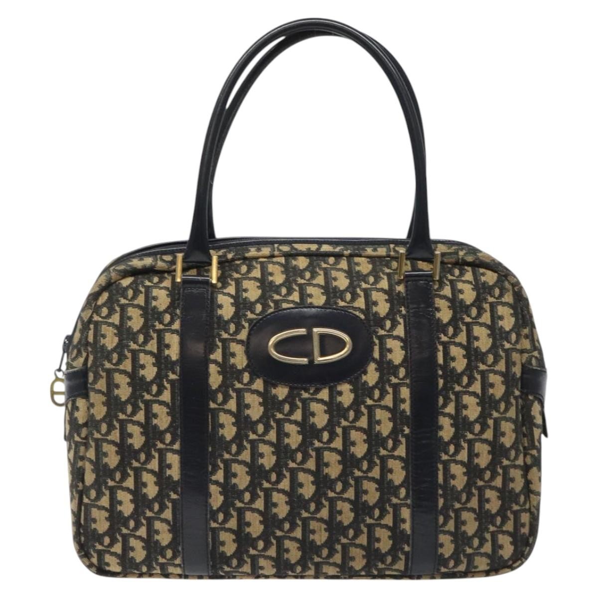 Authentic Dior Trotter Navy Canvas Handbag Pre-Owned Luxury