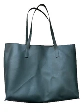 Mark and Graham Everyday Italian Dark Green Leather Tote  Handbag No Monogram
