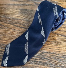 RARE Vintage Harley Davidson Flying Eagle Neck Tie Navy Silver Ralph Martin USA