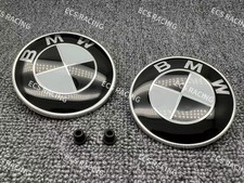 Original Black White Bmw Roundel With Grommet Front Hood Rear Trunk Emblem Badge