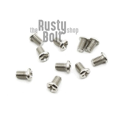 M2.6 x 4mm, Phillips Pan Head Screws, Steel, Nickel Plated