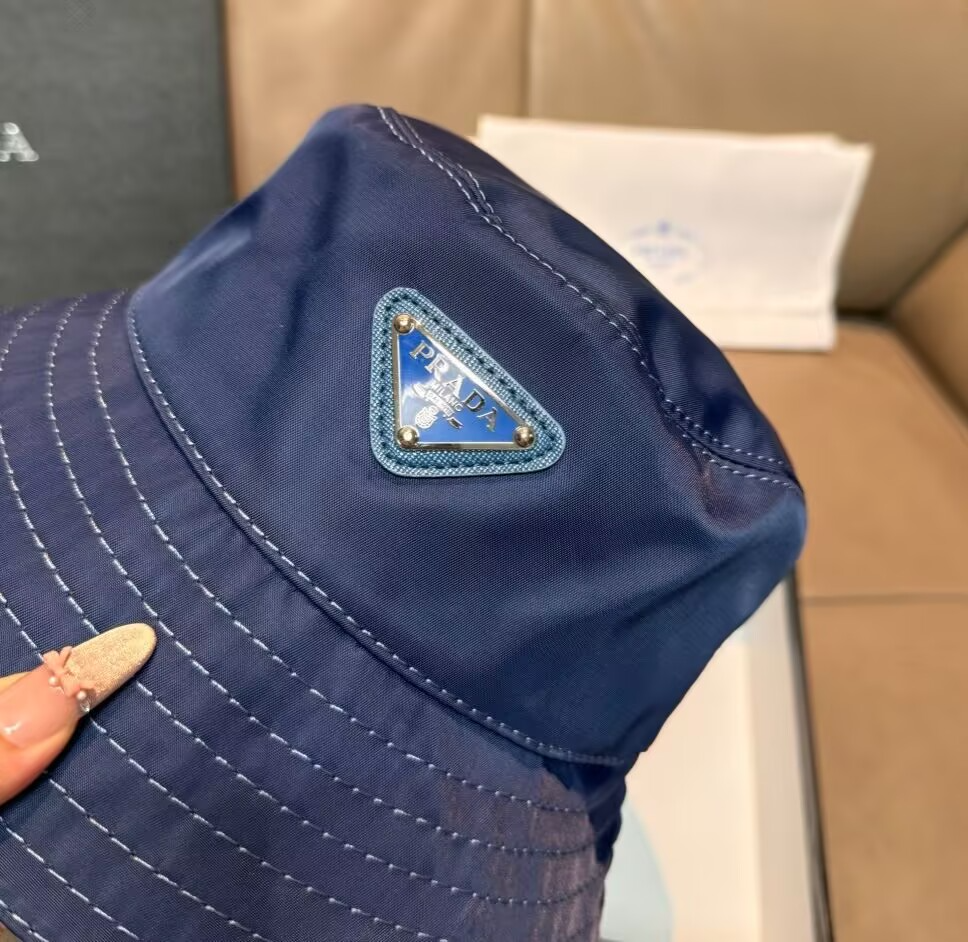Prada Blue Bucket Hat - Classic logo design | M size | eBay