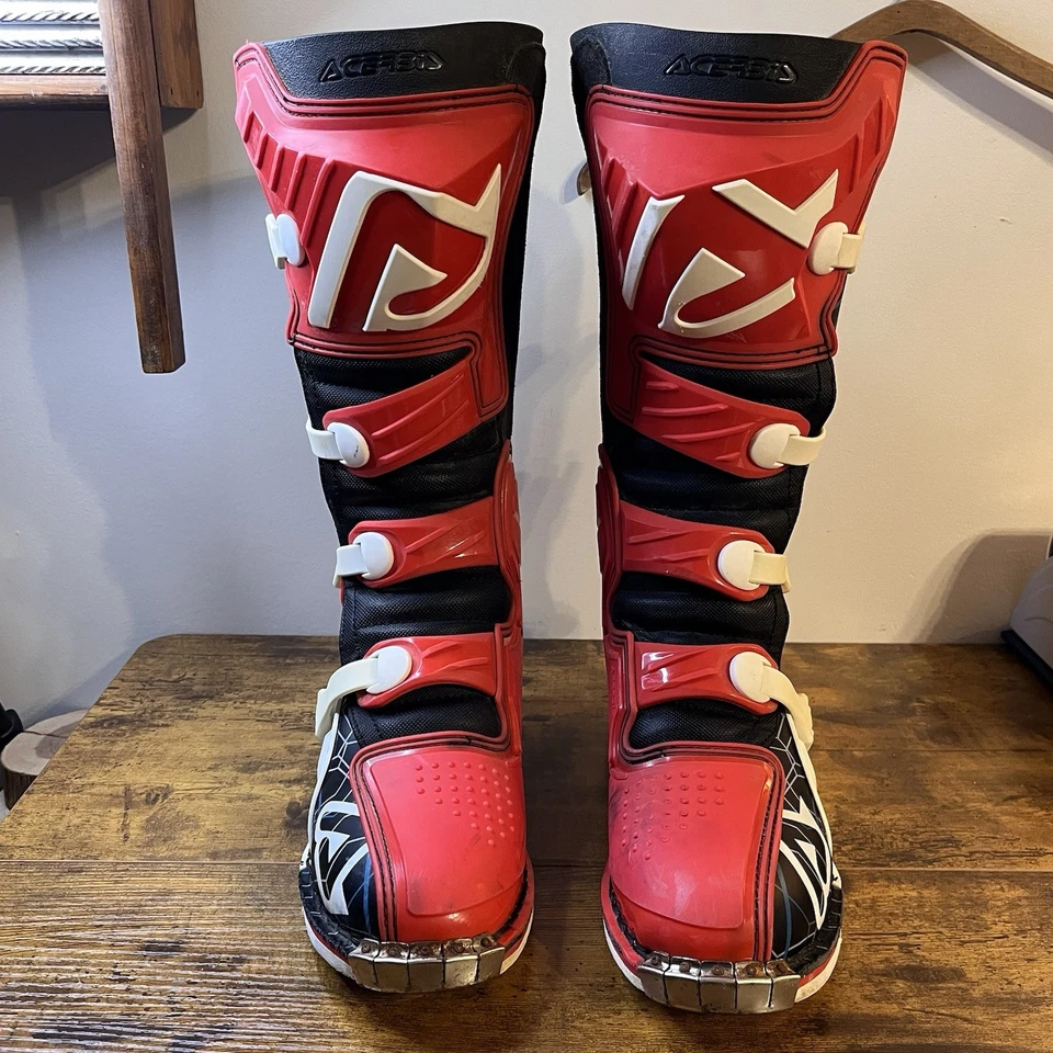 Acerbis X Pro-V Motocross Boot Men’s Sz 9 (43) Black White Red Vibram Soles EUC - Image 2 of 4