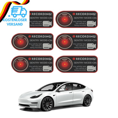6 Stück Warnung Dash Cam Recording Fenster Stickers, Kamera Aufkleber, Dashcam A