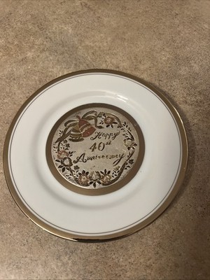 The Art of Chokin Anniversary Plate 24 KT Gold Edged Made in Japan