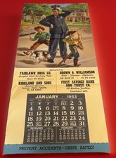 VINTAGE 1953 Salesman Sample Calendar Hintermeister &ldquo;The Round Up&rdquo; Cowboys