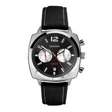 Sekonda Mens Watch Pilot Airborne Chronograph Black Strap 30028 RRP £89.99