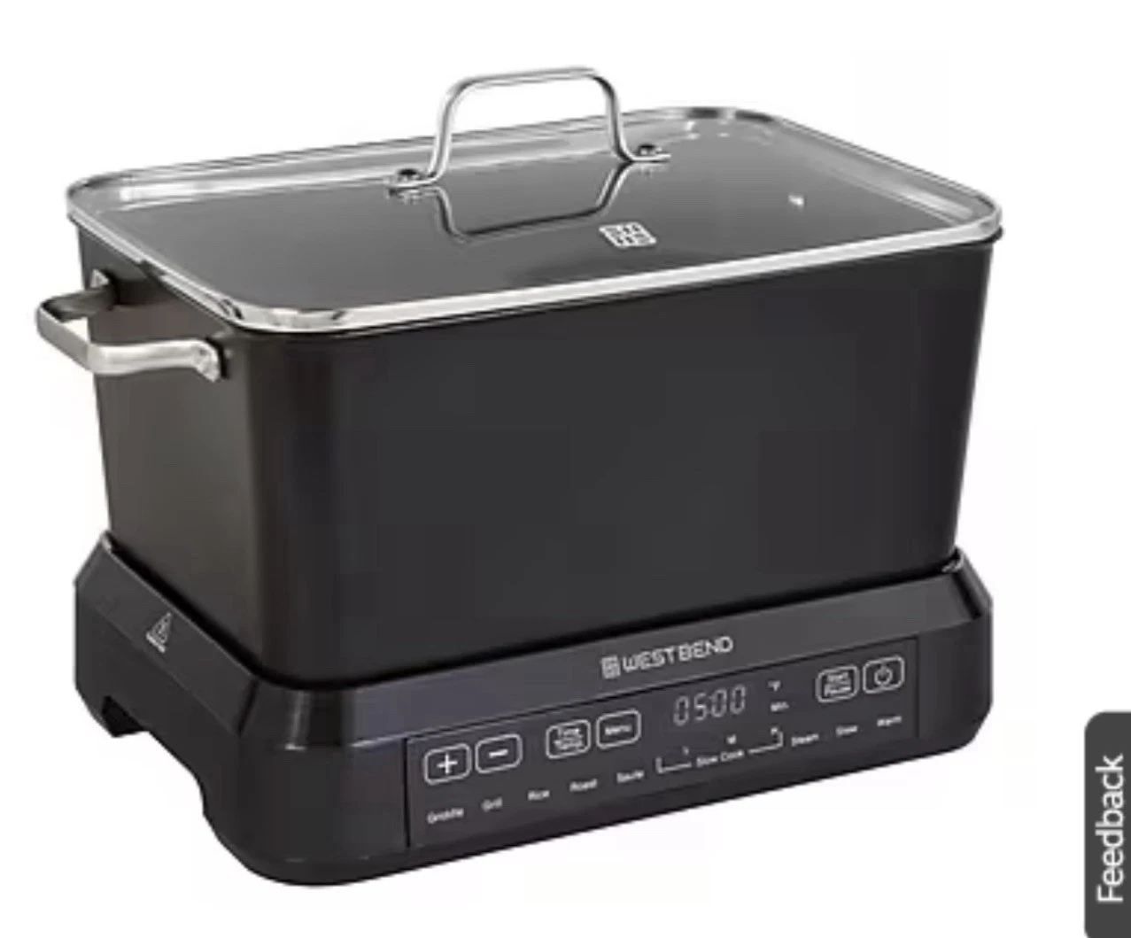 West Bend 6 Qt Versatility Cooker Plus Slow Cooker/Griddle VCWB6QBK13 NEW
