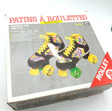 Paire de Patins à Roulettes vintage ROLLET / Roller - Années 80 - Taille 40