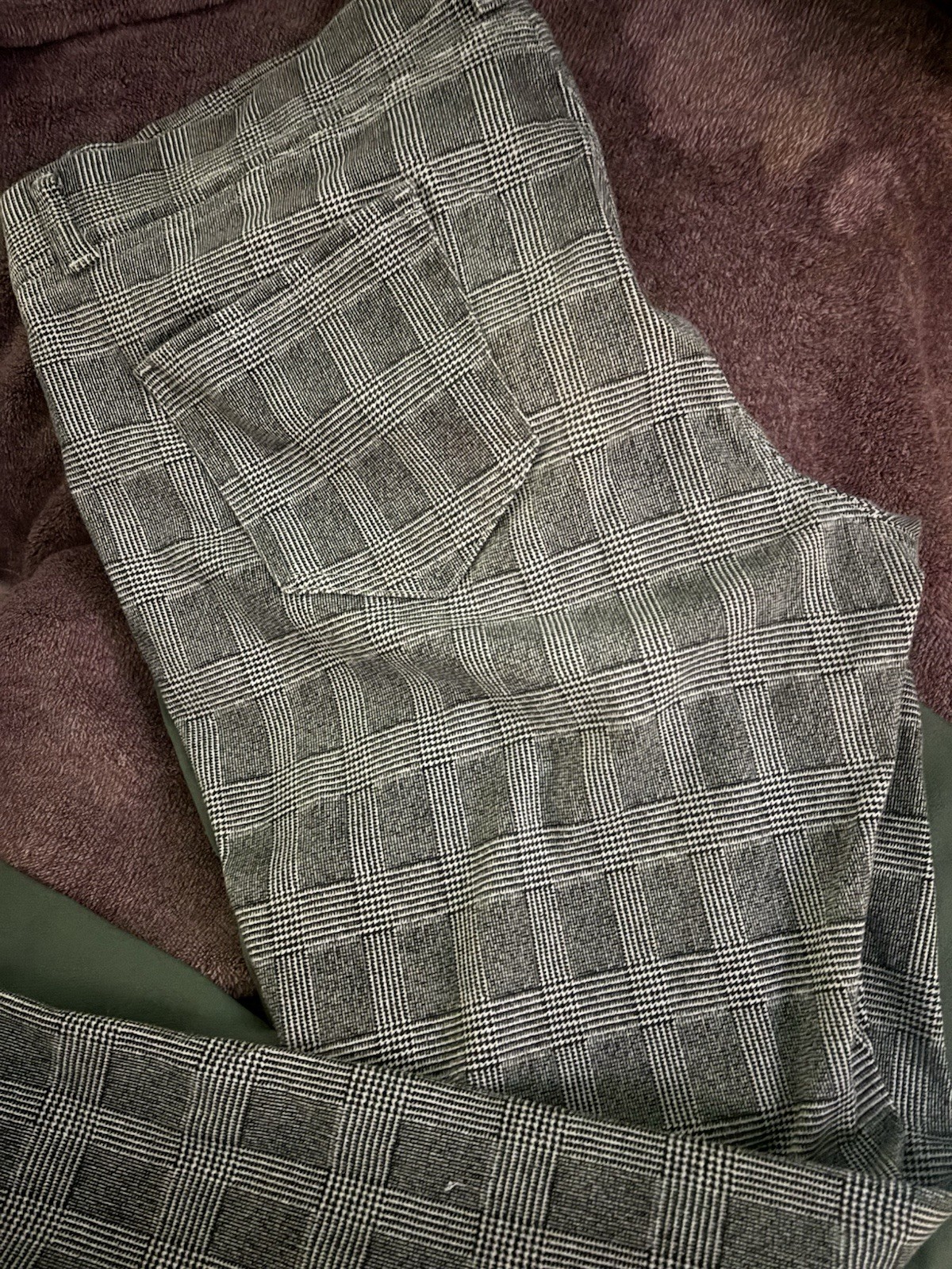 Amazon Essentials Pants Black White Pull On Stret… - image 1