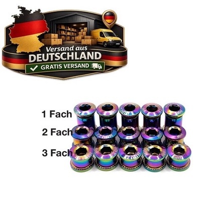 Kettenblattschrauben bunt 1/2/3 Fach Fixie Singlespeed Titan Look M8