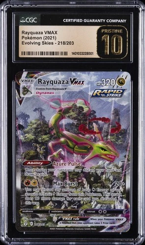 2021 POKEMON EVOLVING SKIES #218 RAYQUAZA VMAX CGC 10 PRISTINE